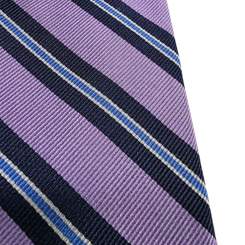 Jos. A. Bank Striped Silk Dress Tie Traveler's Collection Stain Resistant Purple - Picture 7 of 12